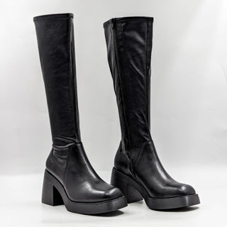 Vagabond Wmn Brooke Retro Chunky Style Square toe Black Leather Boots 7US EUR 37