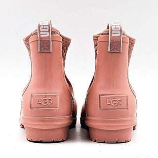 UGG Women Droplet Waterproof Pink Rubber Rain Chelsea Boots size 7