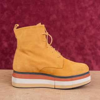 Paloma Barcelo Women Brown Suede Lace-up Platform fashion Boots 7.5US EUR38