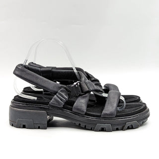 Rag & Bone Women Shane Black Leather Hiking Buckle Sandals size 9US EUR 39.5