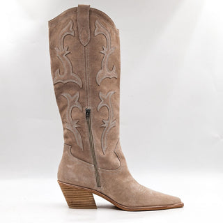 Dolce Vita Women Samsin Western Cowgirl Light Beige Suede Tall Boots Size 12