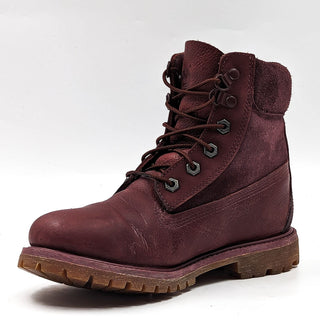 Timberland Women Premium 6Inch Burgundy Leather Lace Combat Boots size 7