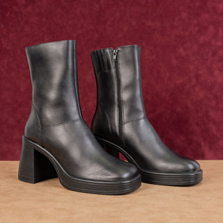 Steve Madden Women Fant Black Platform Festival Party Retro Leather Boots sz 10