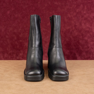 Steve Madden Women Fant Black Platform Festival Party Retro Leather Boots sz 10