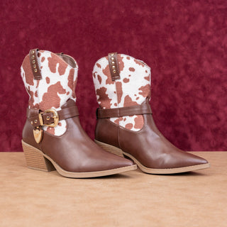 Seven7 Women Gayle Brown Faux Leather Cowgirl Western Pointy Toe Boots sz 8.5
