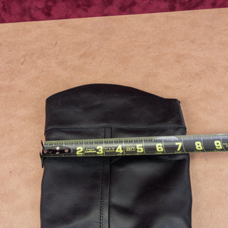 Vince Camuto Women Ovar Black Leather Buckle Riding Fashion Knee Boots sz 8