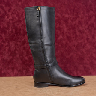 Ralph Lauren Women Brooke Black Leather Equestrian Riding Knee Boots sz 9.5
