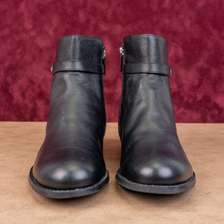 Michael Kors Women Finley Logo Black Leather Dressy Ankle Fashion Boots sz 9.5