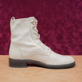 Rag&Bone Women Slayton White Leather Lace-up Combat Boots Size 10.5US EUR 41