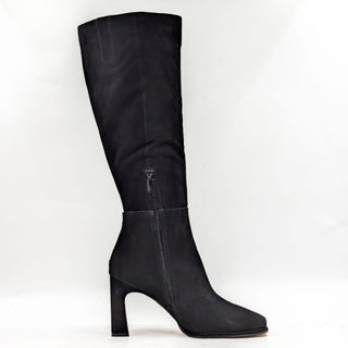 Sam Edelman Women Isabbel Black Suede Square Toe Heel Dress Office Boots sz 8.5