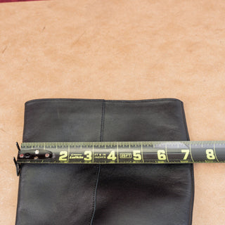 Linea Paolo Women Kamile Black Leather Wide Calf Fashion Knee Riding Boots 6.5WC