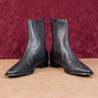 Tory Burch Women Fashion Black Leather Western Chelsea Ankle Boots size 8.5