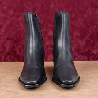 Tory Burch Women Fashion Black Leather Western Chelsea Ankle Boots size 8.5