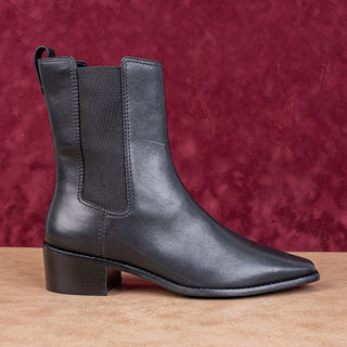 Tory Burch Women Fashion Black Leather Western Chelsea Ankle Boots size 8.5