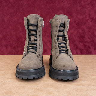 Dolce Vita Women Rain Brown Suede Zip Lug Combat Ankle Boots sz 6.5