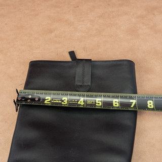 Linea Paolo Women Kinsley Black Leather Stacked Heel Zip Fashion Knee Boots sz 7