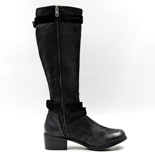 UGG Women Darcie Black Leather Tall Fashion Heel Boots size 5