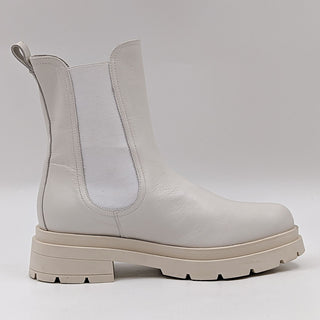Nero Gardini Women Off White Leather Lug Chelsea Leather Boots 9-9.5US EUR40