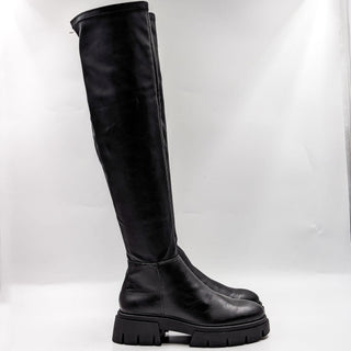 Schuh Women Black Vegan Leather Festival Platform Over The Knee Boots size 8US