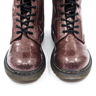 Dr Martens Unisex 1490 Glitter Brown Coated Patent Leather Boots M5 W6