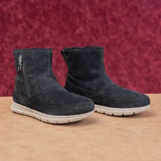 Sorel Women Explorer Zip Black Suede Waterproof Ankle Winter Boots sz 9.5