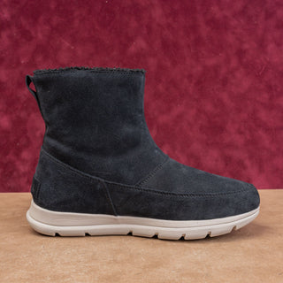 Sorel Women Explorer Zip Black Suede Waterproof Ankle Winter Boots sz 9.5