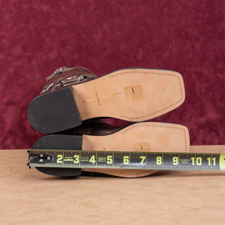 Dolce Vita Wmn Evi Brown Leather Moto Biker Metal Harness Fashion Mid Boots 6.5