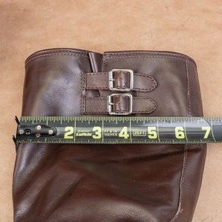 Dolce Vita Wmn Evi Brown Leather Moto Biker Metal Harness Fashion Mid Boots 6.5