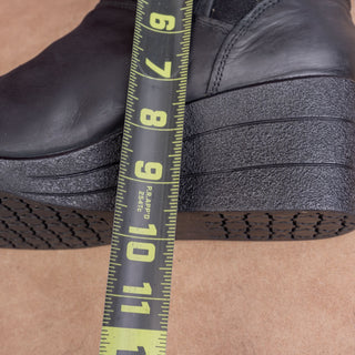 UGG Women Zea Ash Black Distress Leather Waterproof Wedge Boots size 12