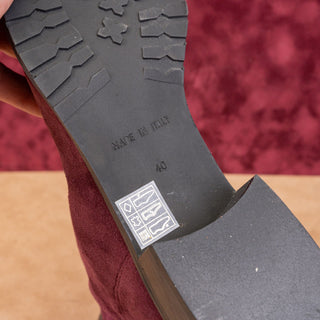 Ron White Women Giorgi Stretch Faux Leather Lug Ankle Boots sz 9.5US EUR40