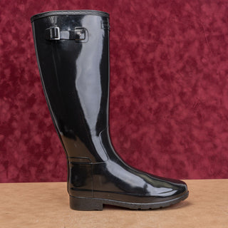Hunter Wmn Original Refined Gloss Black Festival Wellies Rubber Boots  9US EUR40