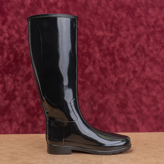 Hunter Wmn Original Refined Gloss Black Festival Wellies Rubber Boots  9US EUR40