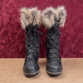 Moon Boot Women Monaco Hi Top Waterproof Faux Fur Cuff Boots size 5.5US EUR36