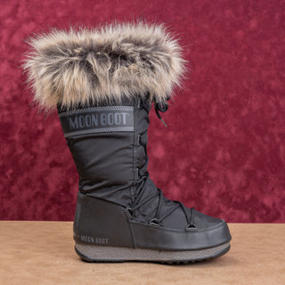 Moon Boot Women Monaco Hi Top Waterproof Faux Fur Cuff Boots size 5.5US EUR36