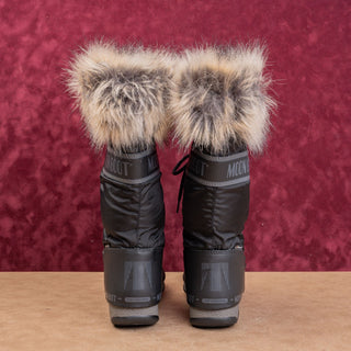 Moon Boot Women Monaco Hi Top Waterproof Faux Fur Cuff Boots size 5.5US EUR36