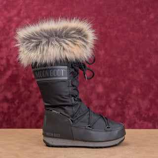 Moon Boot Women Monaco Hi Top Waterproof Faux Fur Cuff Boots size 5.5US EUR36