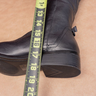 Aldo Women Black Leather Vintage Zip Retro Y2K Riding Tall Boots 9US EUR40