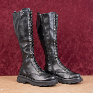 JF Women Festival Party Black Vegan Leather Fashion Knee Boots sz 11