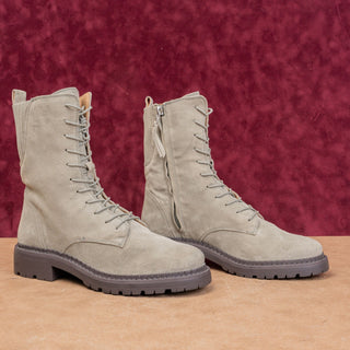 Sam Edelman Women Lex Green Khaki Zip Festival Lace-up Combat Boots sz 8.5