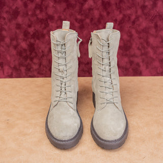 Sam Edelman Women Lex Green Khaki Zip Festival Lace-up Combat Boots sz 8.5