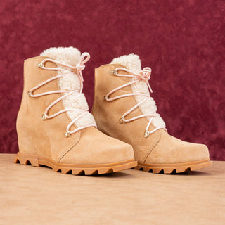 Sorel Women Joan Of Artic III Lace Cozy Waterproof Wedge Chelsea Boots size 11