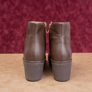 Fitflop Women Pilar Brown Leather Comfort Zip Platform Festival Boots 8US EUR39