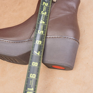 Fitflop Women Pilar Brown Leather Comfort Zip Platform Festival Boots 8US EUR39