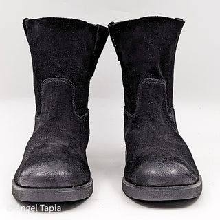 UGG Women Josefene Black Suede Round Toe MId Calf Boots Size 9.5