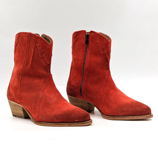 Free People Women New Frontier Western Red Rust Cowboy Boots size 7US EUR 37