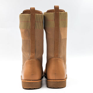 Journee Collection Women Tru Comfort Beige Vegan Leather Combat Boots size 12