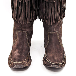 Roper Women Brown Suede Fringe Comfortable Cushion Festival Boots size 9