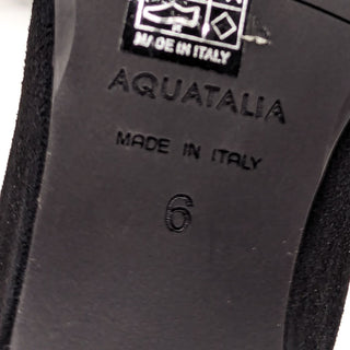 Aquatalia Women Alyssa Black Fine Suede Dressy Office Zip Boots size 6