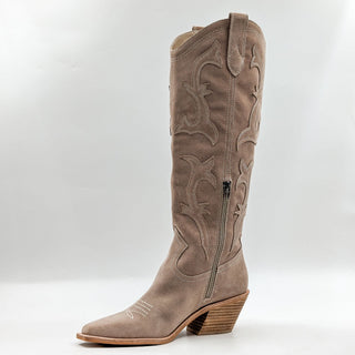 Dolce Vita Women Samsin Western Cowgirl Light Beige Suede Tall Boots Size 8.5