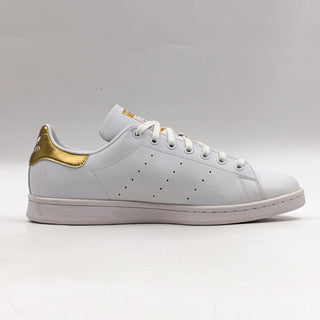 Adidas Men Gold Metallic White Stan Smith lace up Casual Sneakers size 11